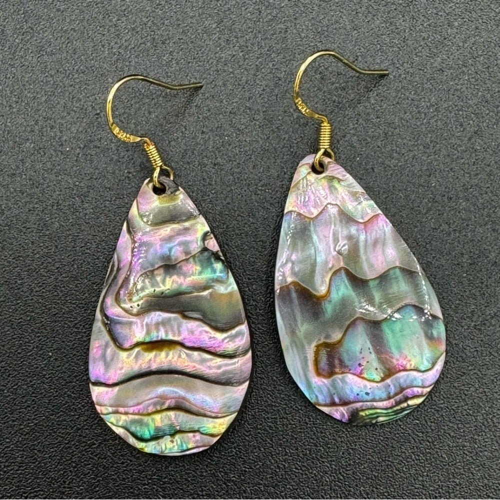 EarringsGenuine Mother of Pearl Teardrop Dangle Earrings - Beach Earrings