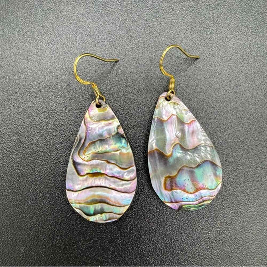 EarringsGenuine Mother of Pearl Teardrop Dangle Earrings - Beach Earrings