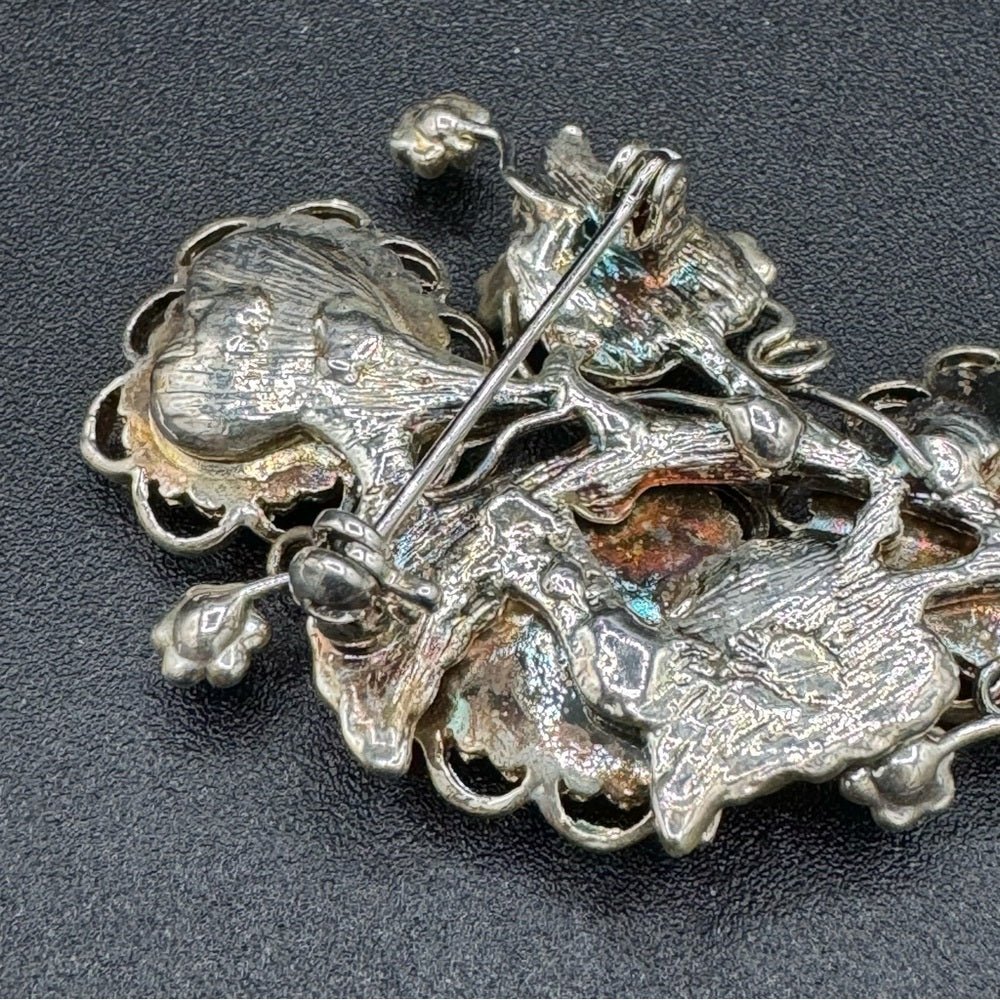 BroochesVintage KC Kenneth Cole Signed Heart Brooch in a Bouquet Shape
