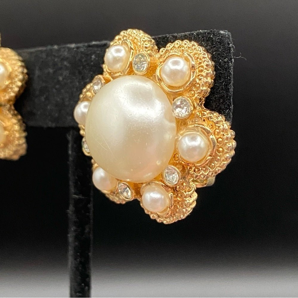 EarringsVintage Sarah Coventry 1973 "Moonlight" Faux Pearl Clip-On Earrings