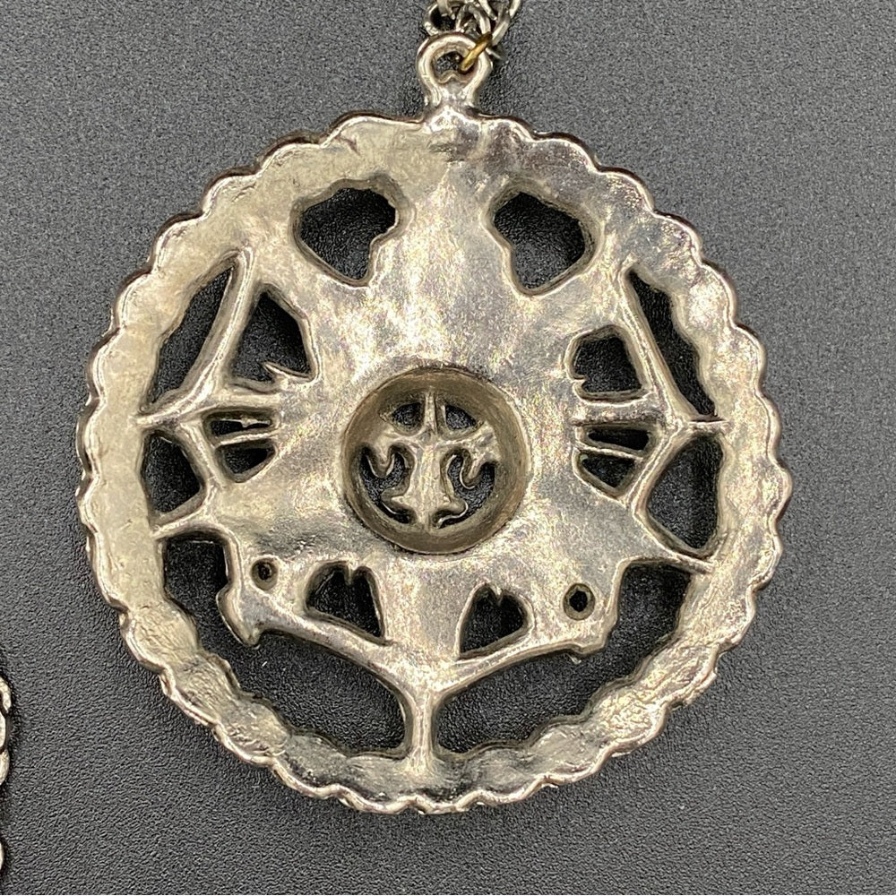 1960s Mid Century Masonic Emblem Metal Pendant and Chain