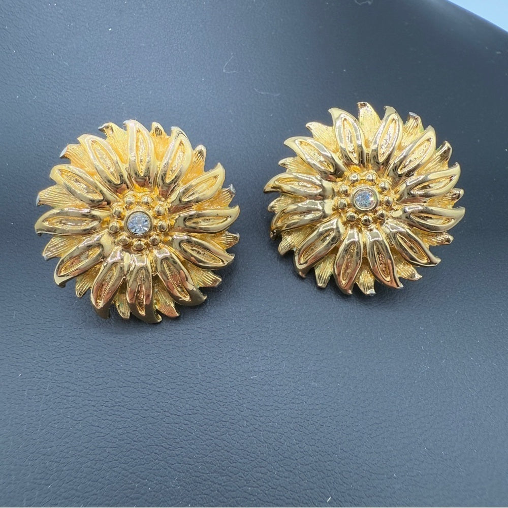 Joan Rivers Gold-Plated Sunflower Clip-On Earrings