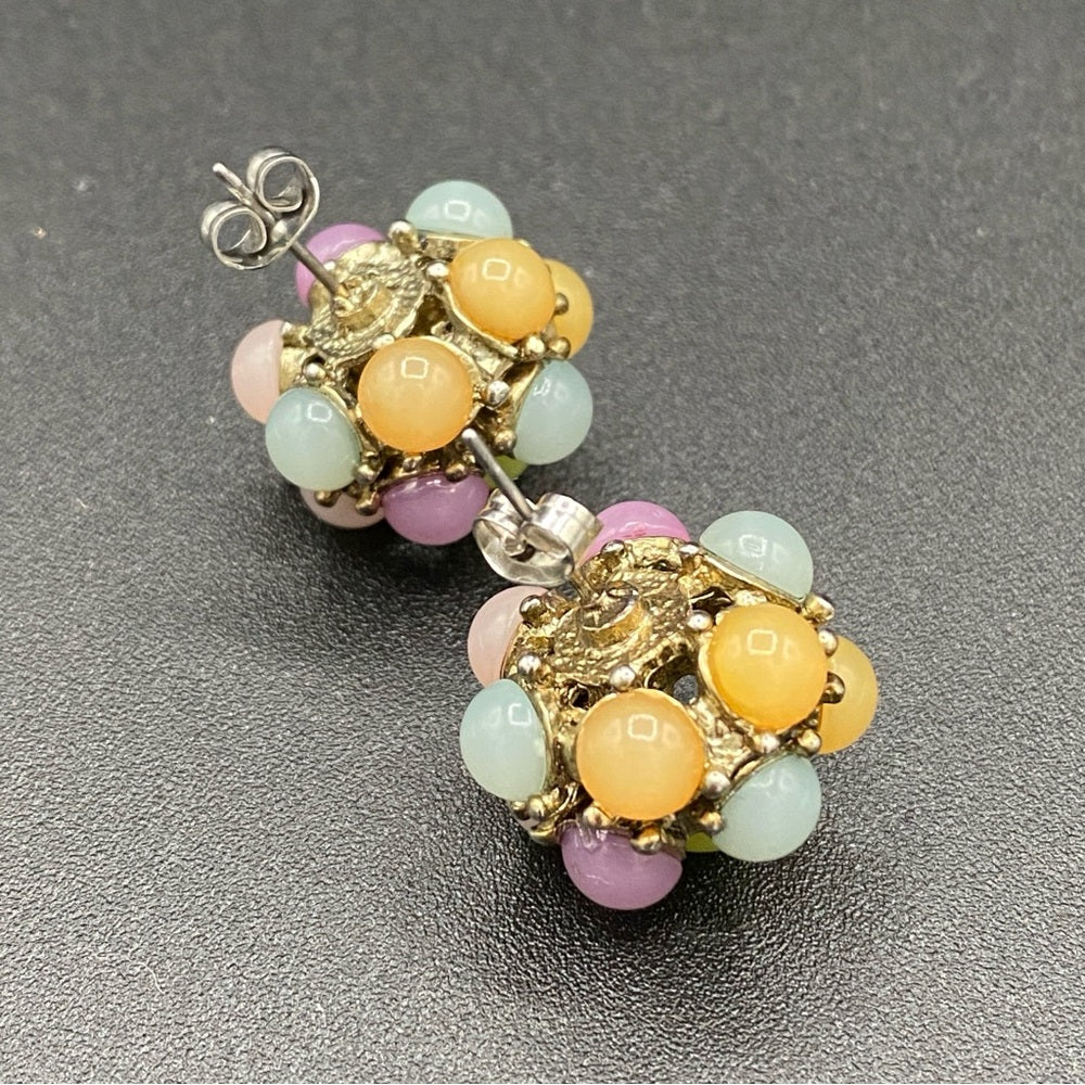 Luxury Pastel Glass Stud Bauble Earrings