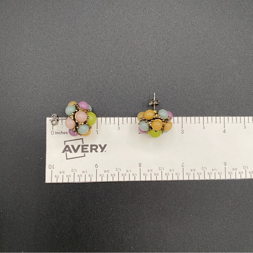 Luxury Pastel Glass Stud Bauble Earrings