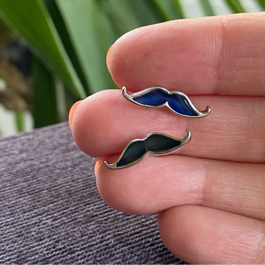 Mood Changing Mustache Pierced Earrings