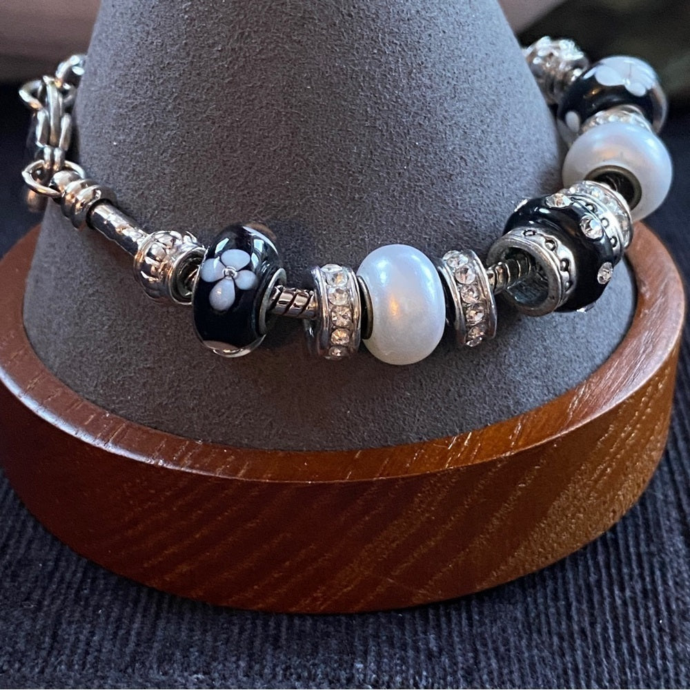 Glass Beaded Charm Bracelet