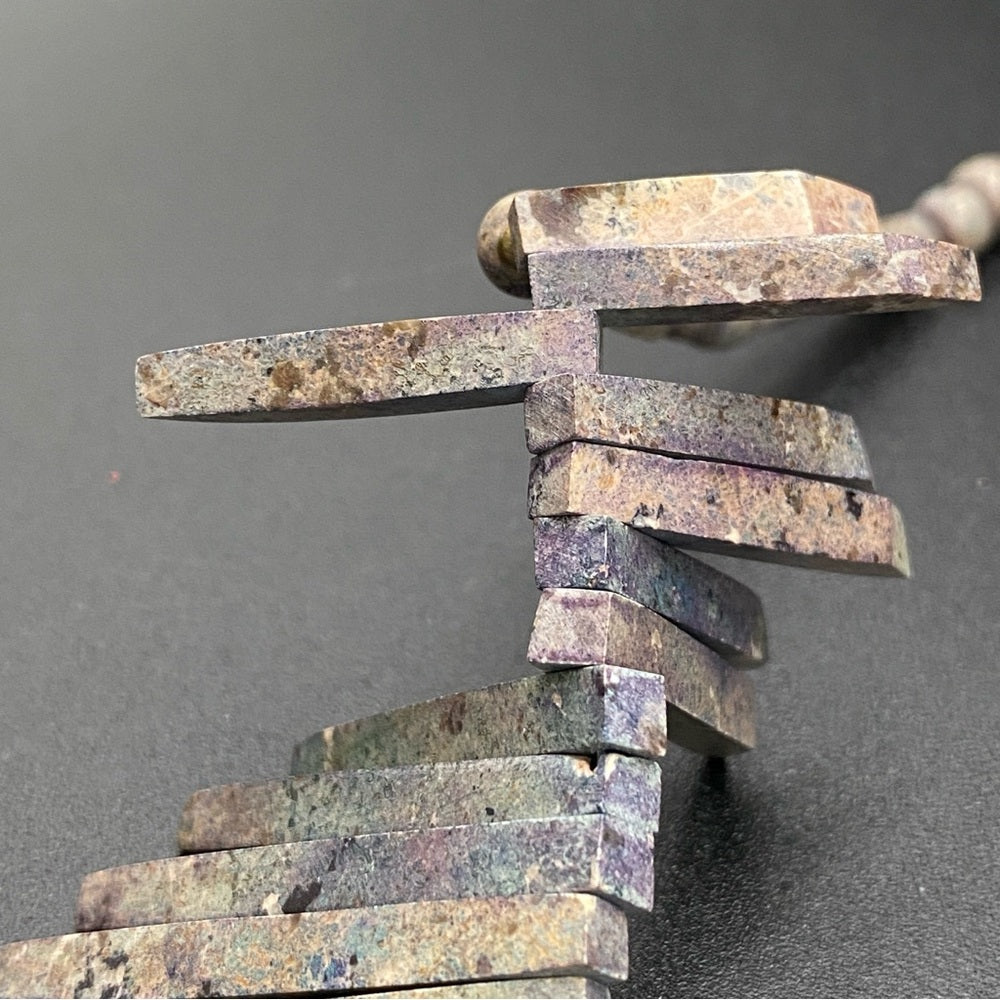 Geometric Jasper Bib Necklace in Brutalist Design