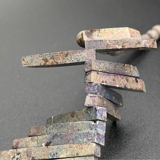 Geometric Jasper Bib Necklace in Brutalist Design
