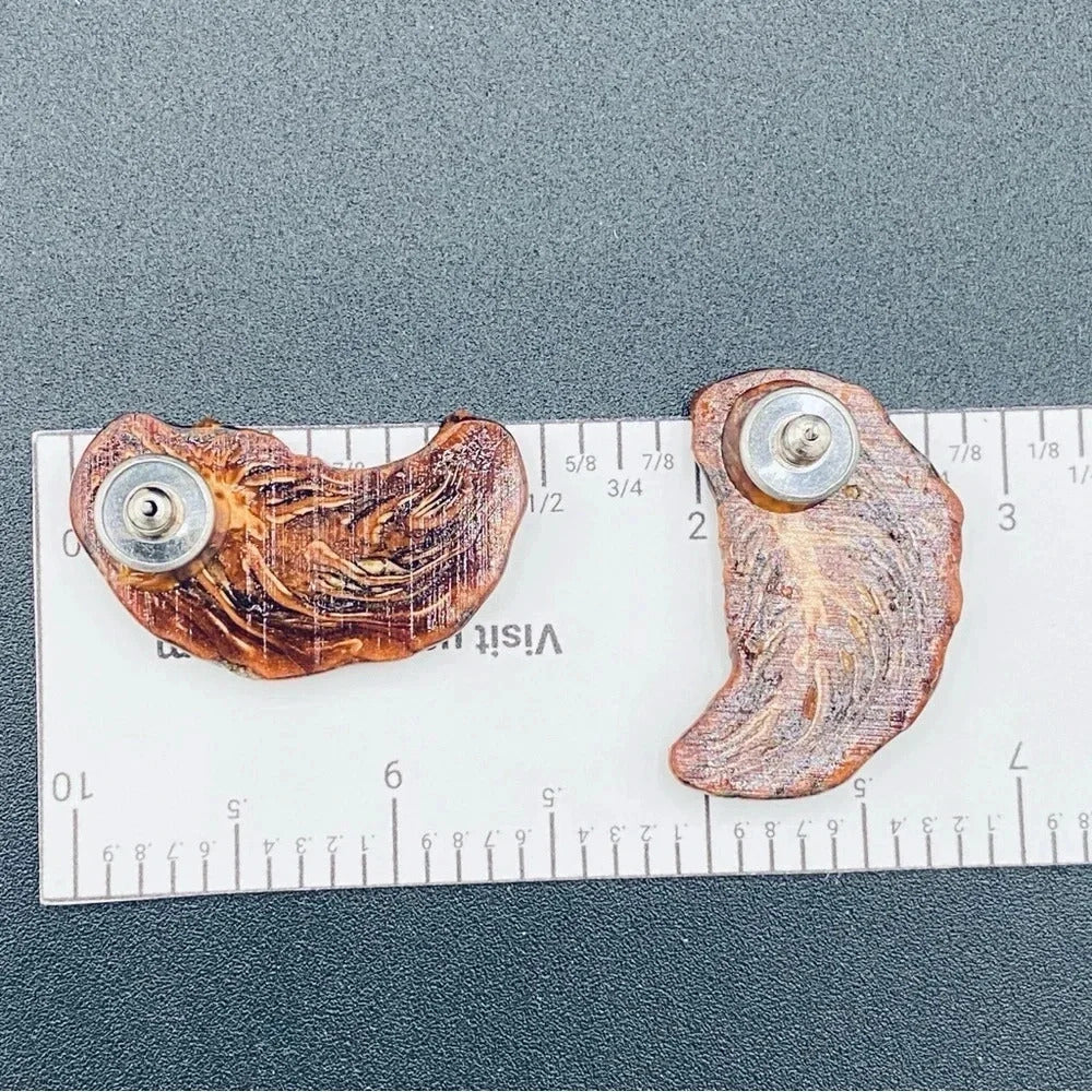 Unique Pinecone Resin Earrings Pierced