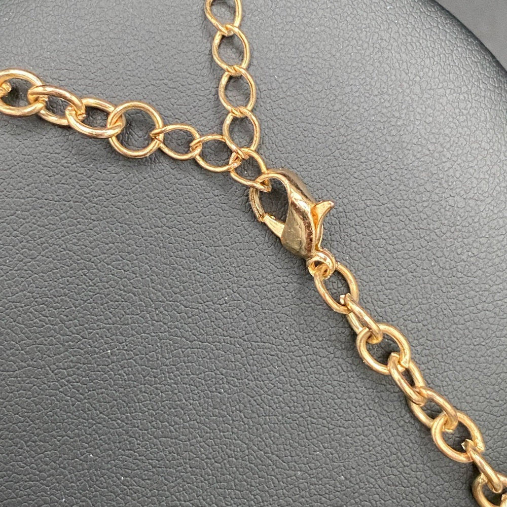 Gold Tone Coral Beach Necklace