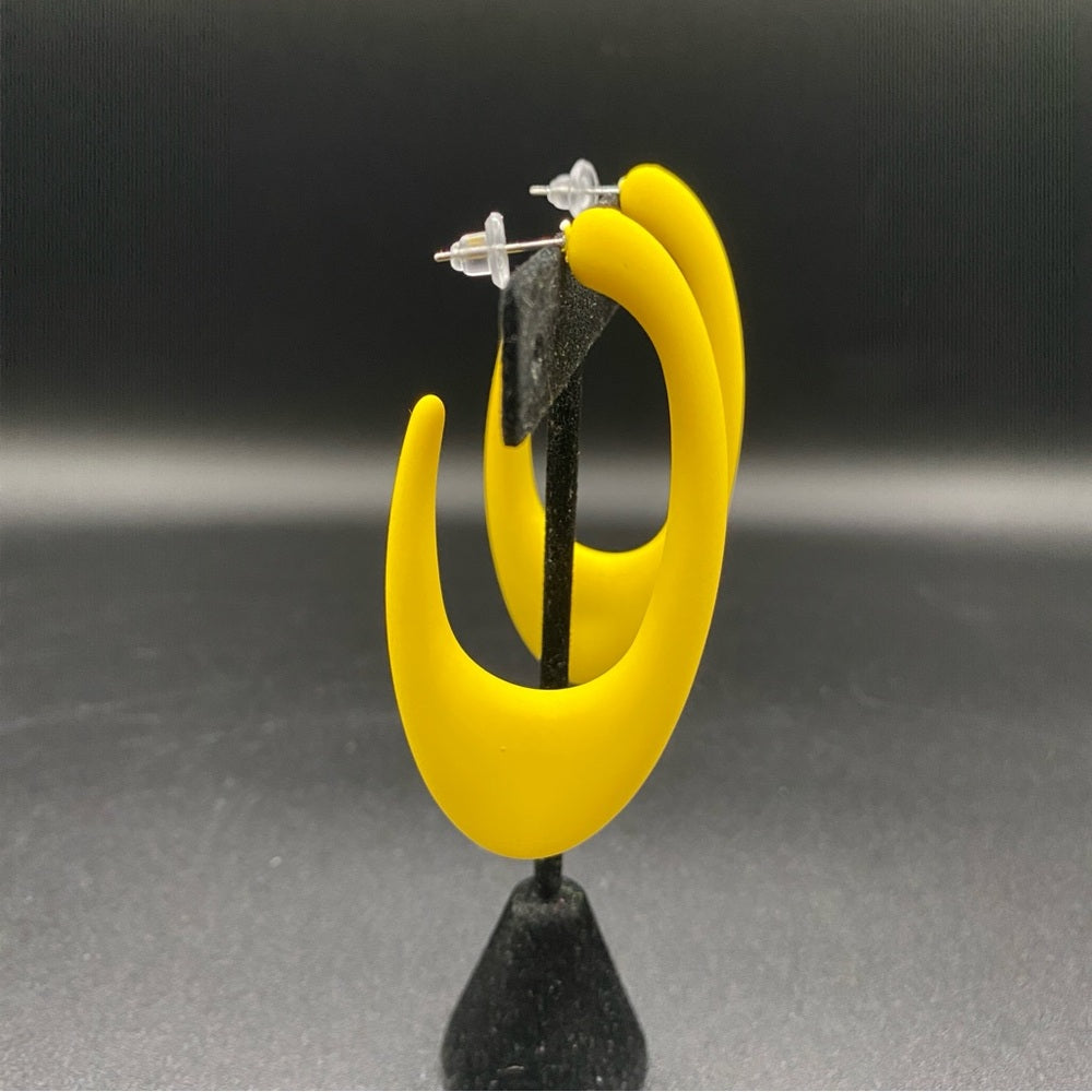 Mod Style Yellow Atomic Earrings