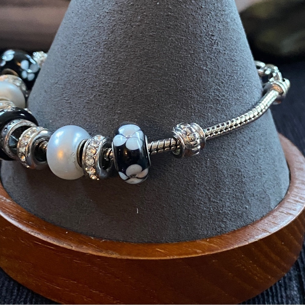 Glass Beaded Charm Bracelet