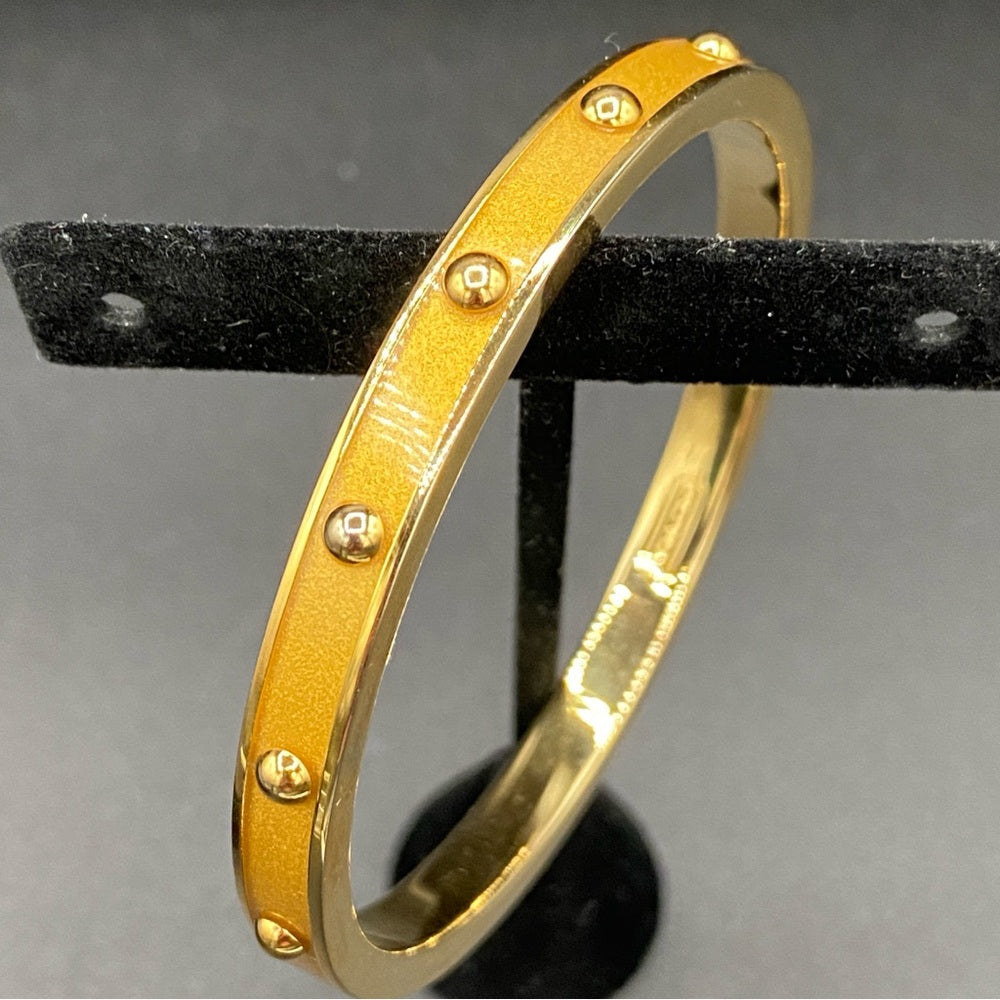 Coach 18K Gold Plated Studded Bangle Bracelet