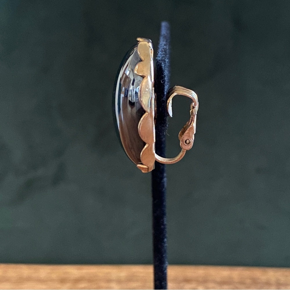 Black Mirror Statement Clip On Earrings