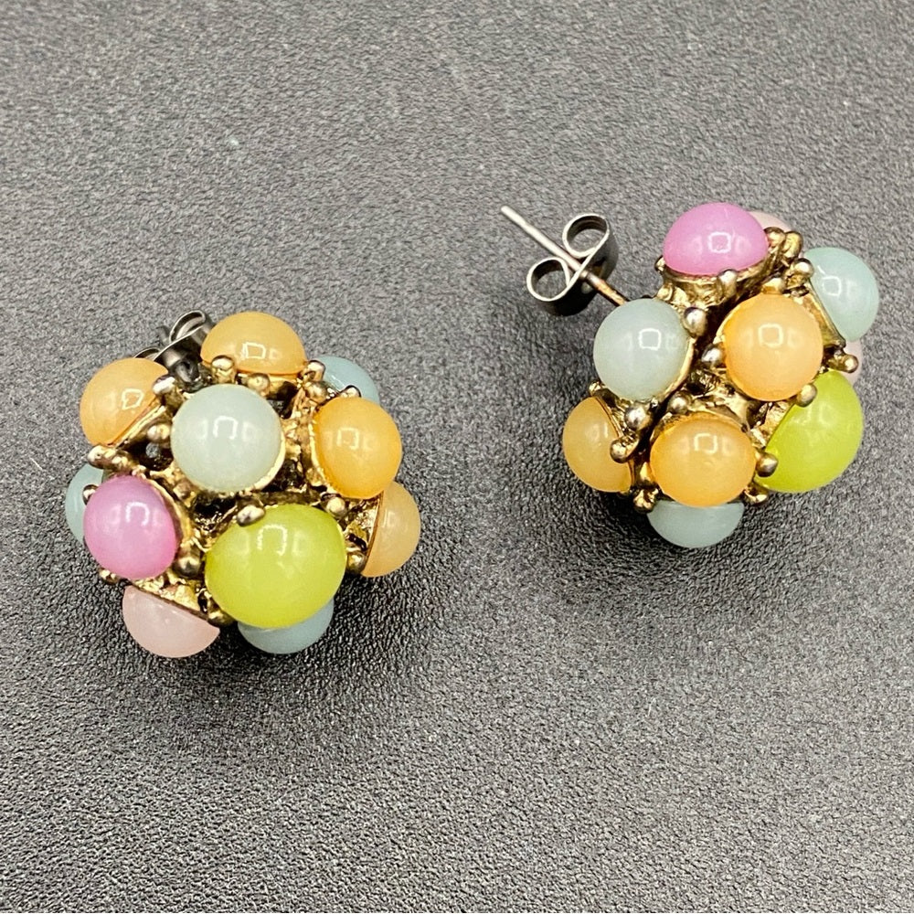 Luxury Pastel Glass Stud Bauble Earrings