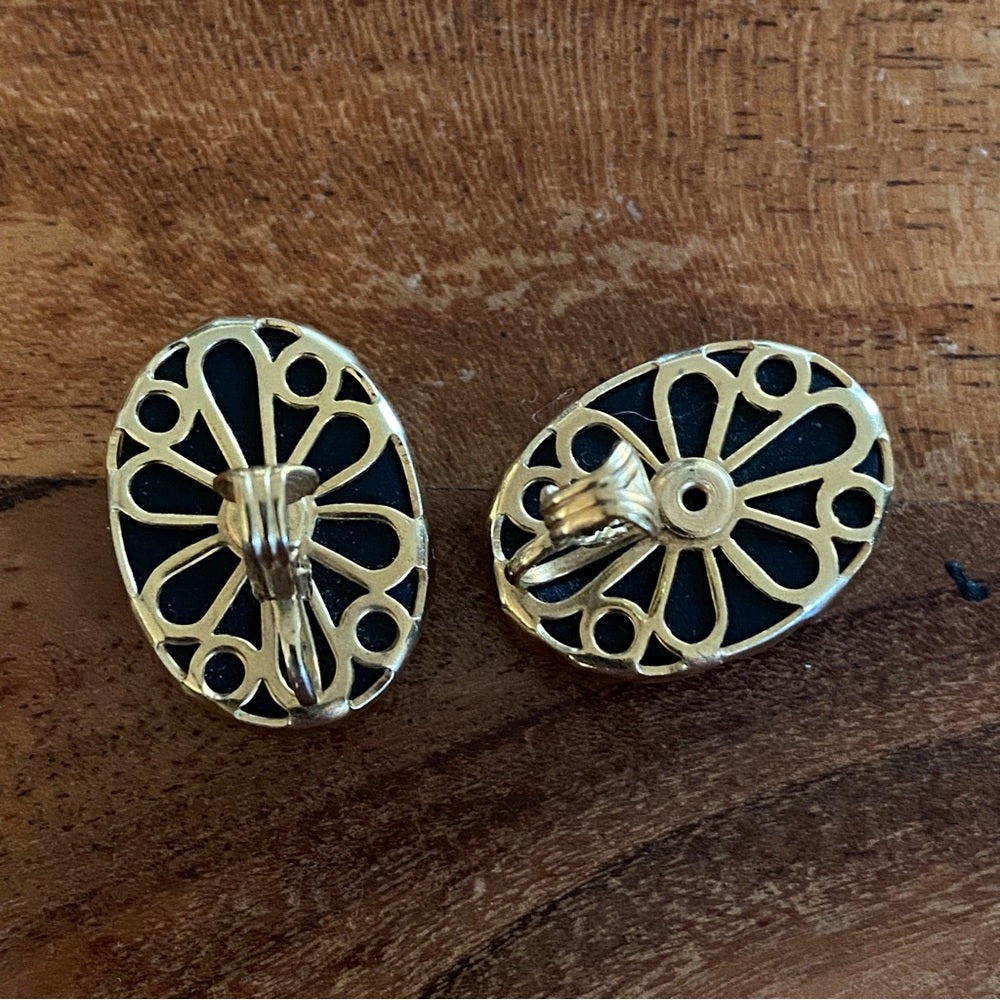 Black Mirror Statement Clip On Earrings