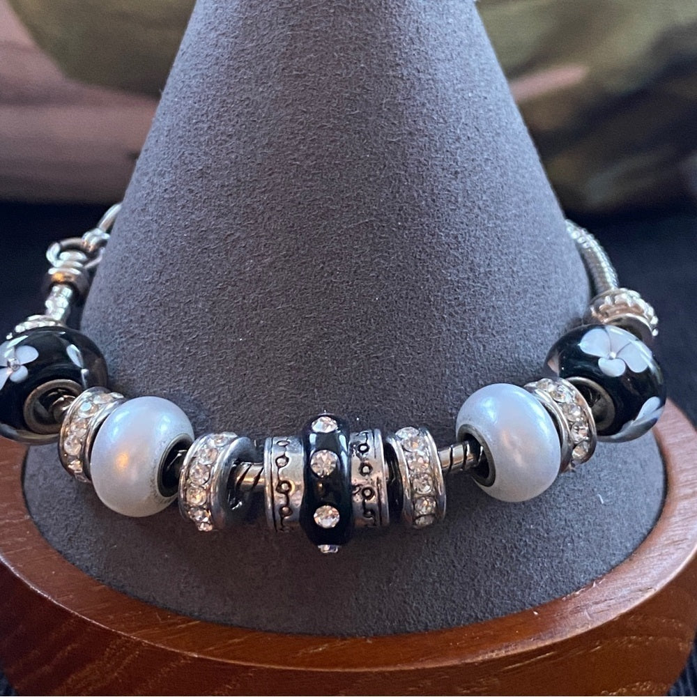Glass Beaded Charm Bracelet