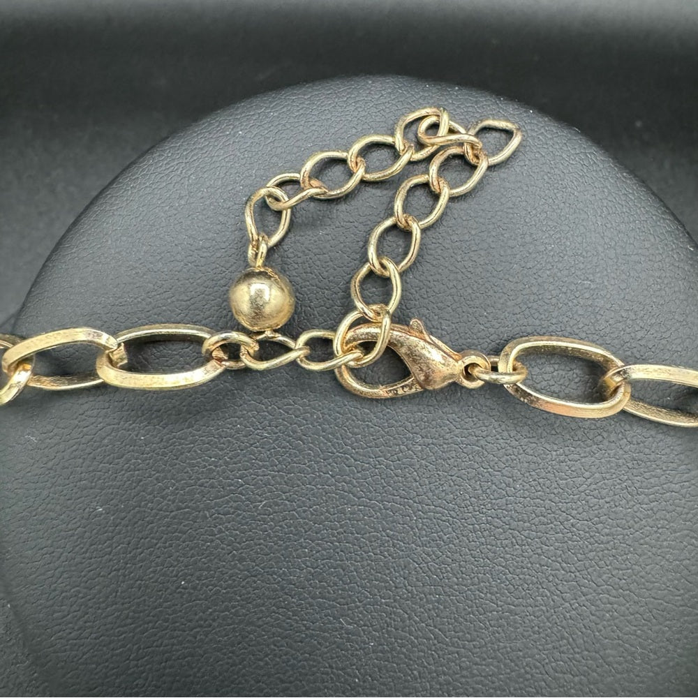 Gold and Silver tone Geometric Circle Statement Necklace