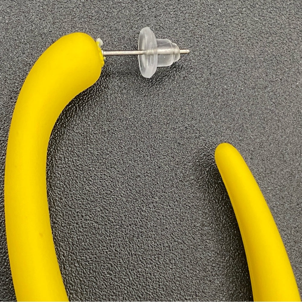 Mod Style Yellow Atomic Earrings