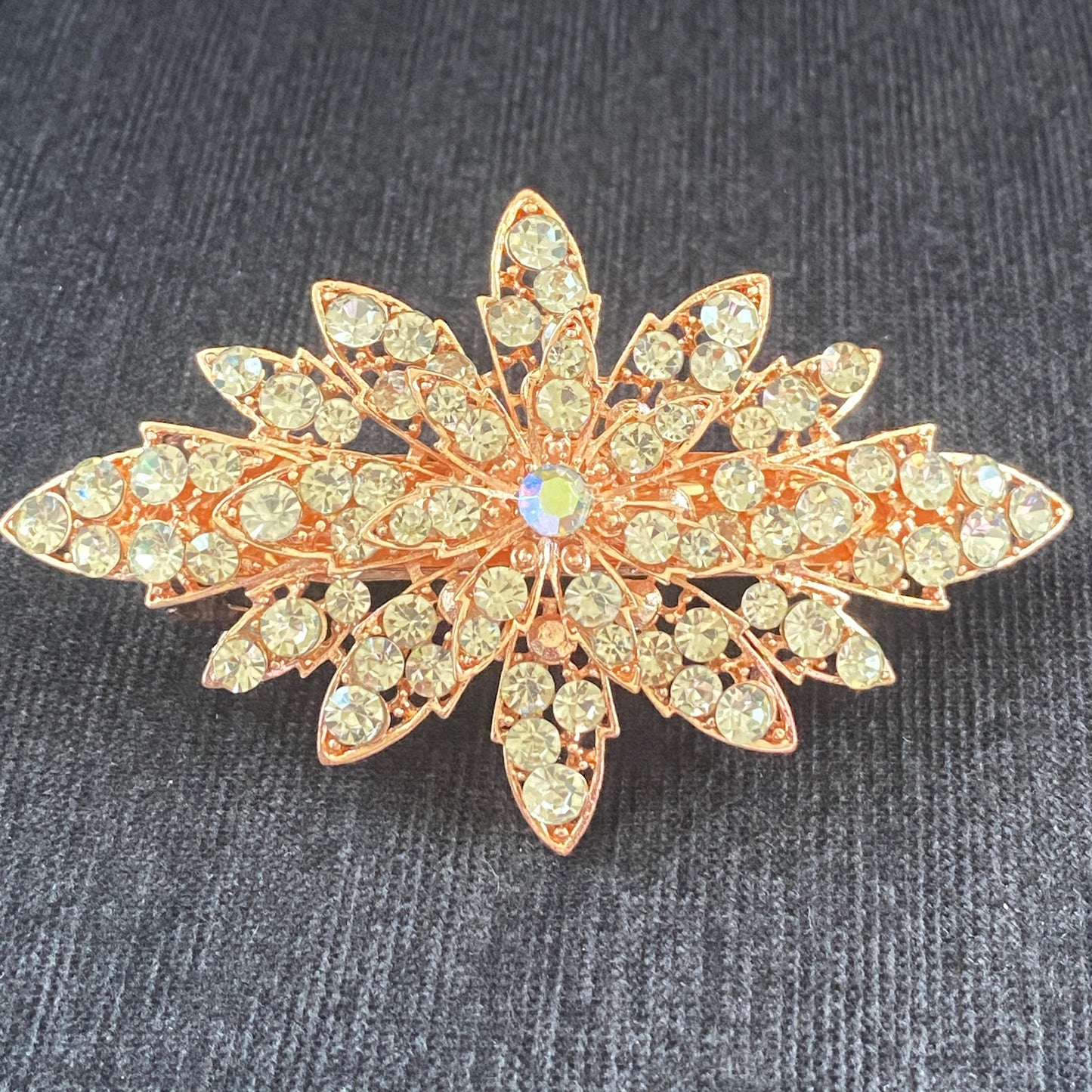 Rhinestone Studded Floral Hair Clip Barrette