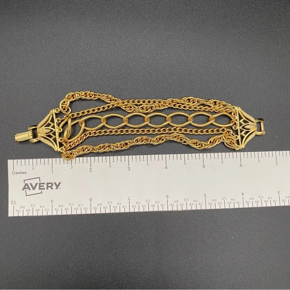 Bracelet80s Disco Glam Five-Strand Gold-Tone Bracelet