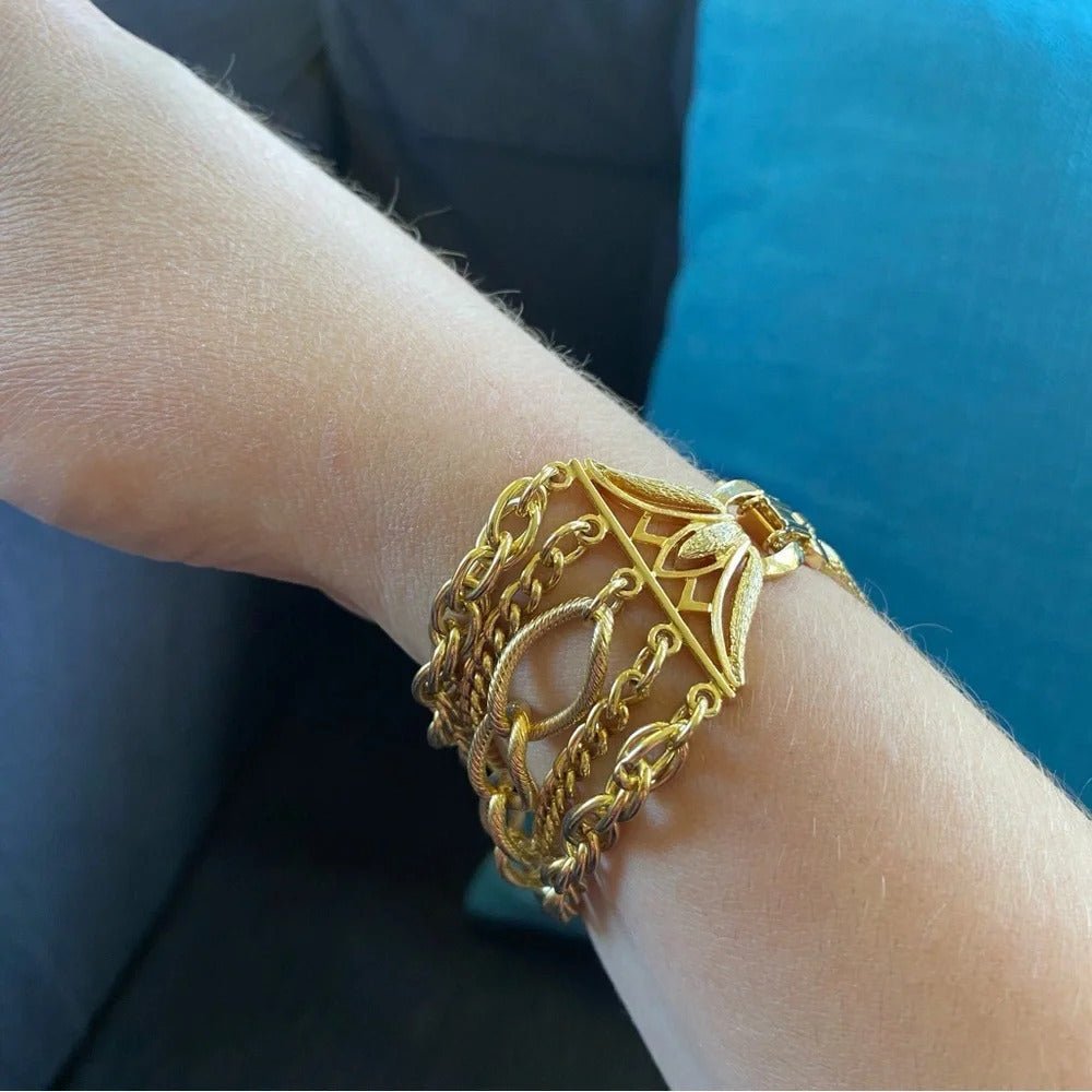 Bracelet80s Disco Glam Five-Strand Gold-Tone Bracelet