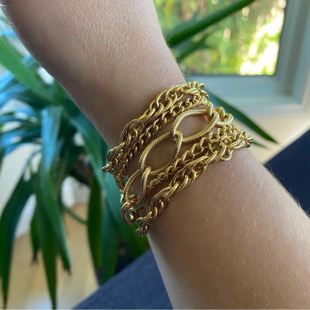 Bracelet80s Disco Glam Five-Strand Gold-Tone Bracelet