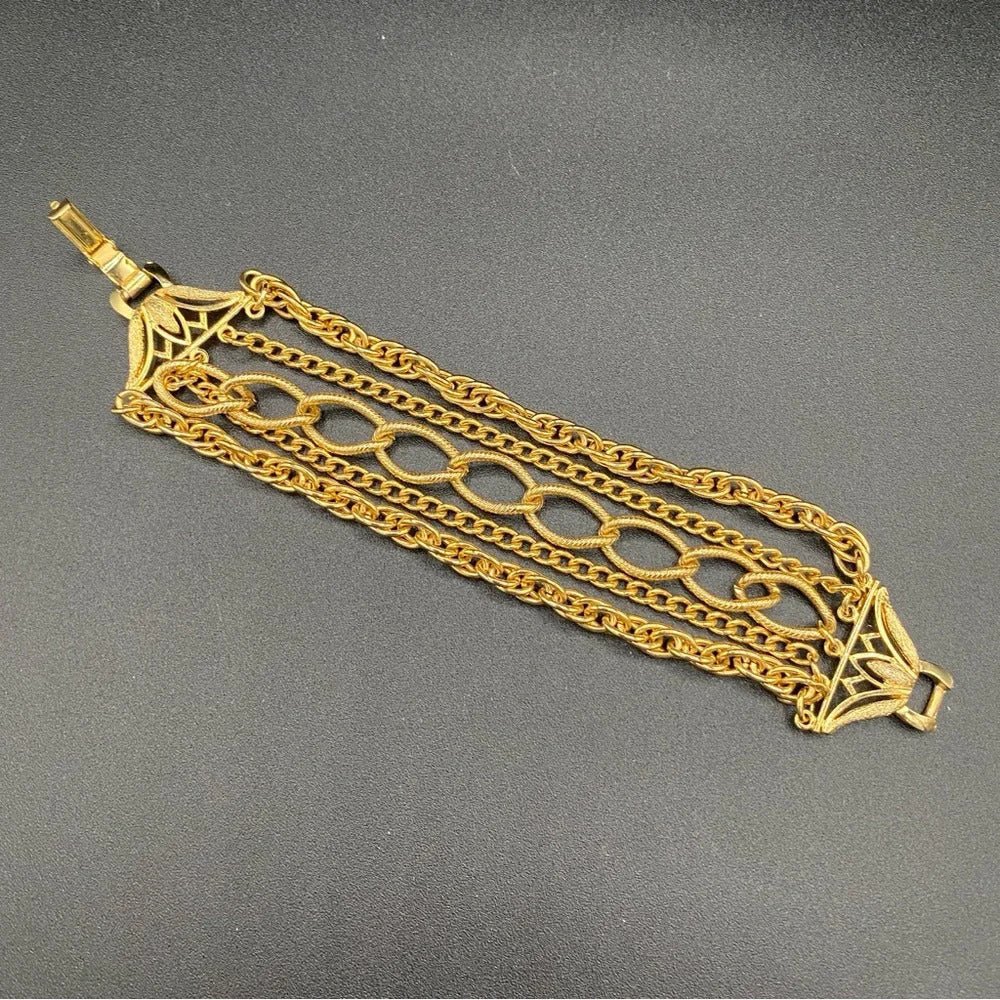 Bracelet80s Disco Glam Five-Strand Gold-Tone Bracelet