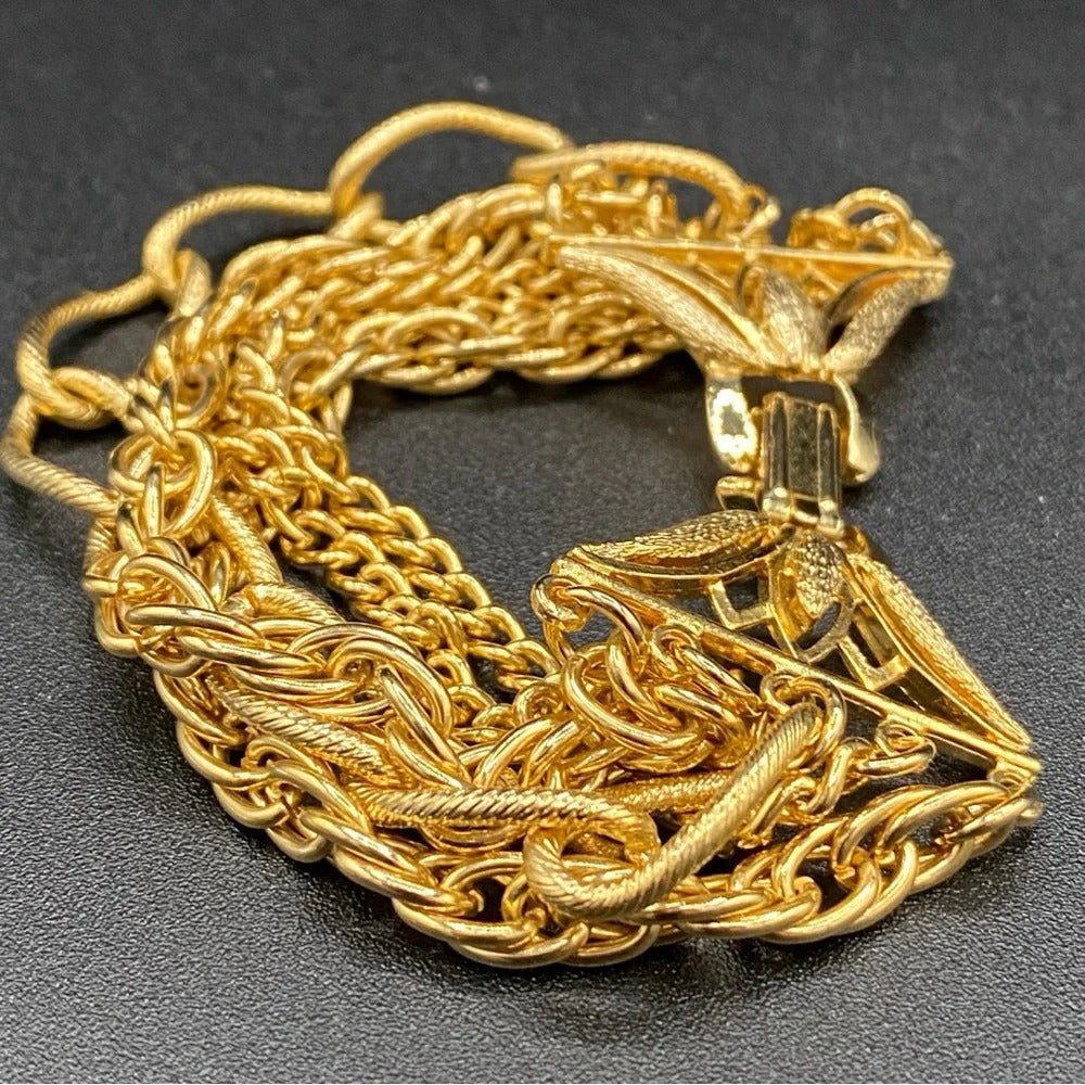 Bracelet80s Disco Glam Five-Strand Gold-Tone Bracelet