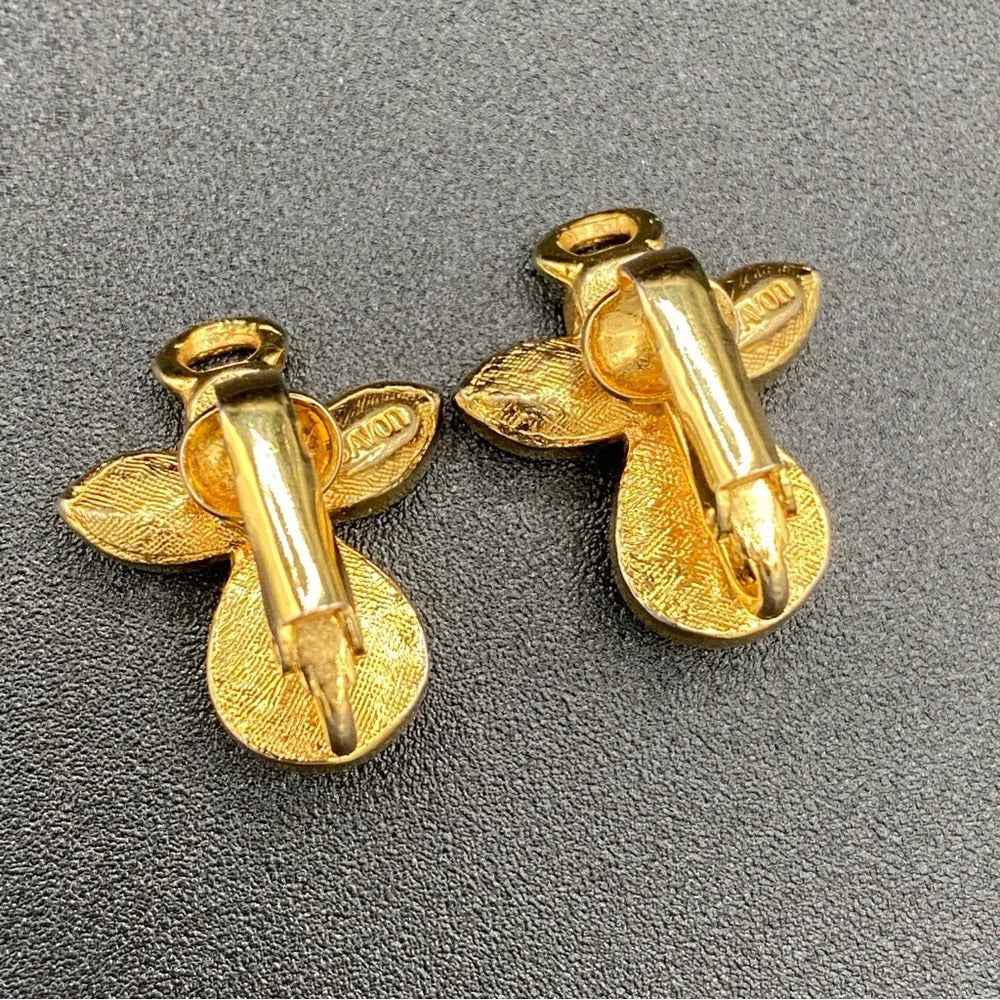 EarringsAvon Angel Faux Pearl & Crystal Clip-On Earrings — Gold Tone