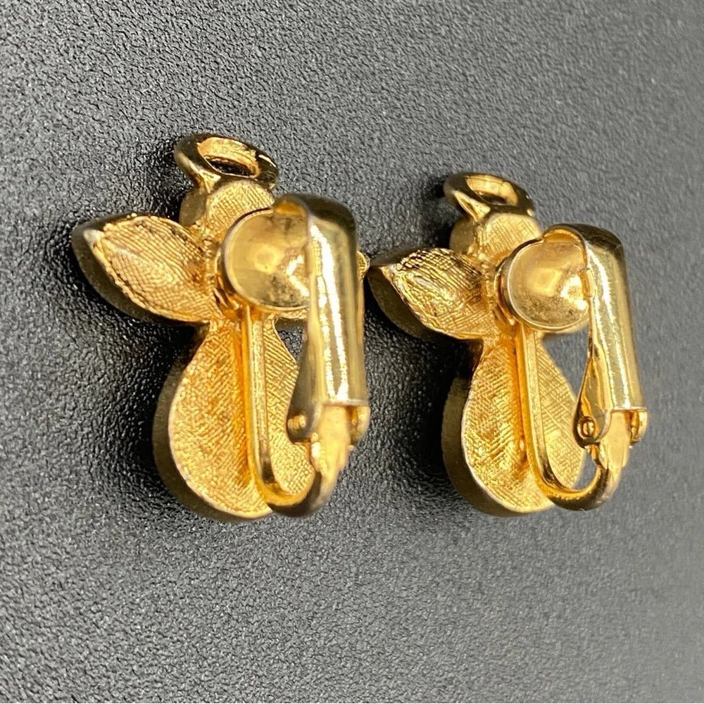 EarringsAvon Angel Faux Pearl & Crystal Clip-On Earrings — Gold Tone