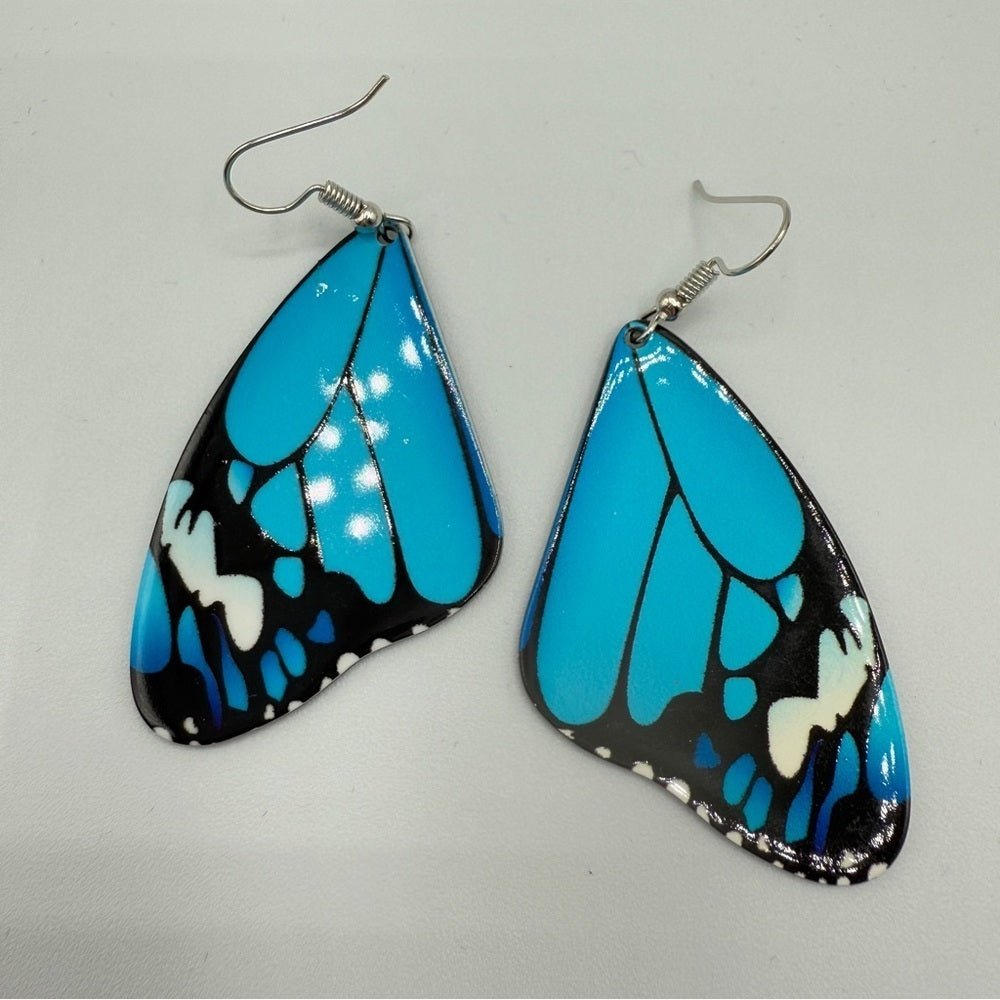EarringsBlue Acrylic Fairy Butterfly Wing Dangle Earrings - Fairycore Style