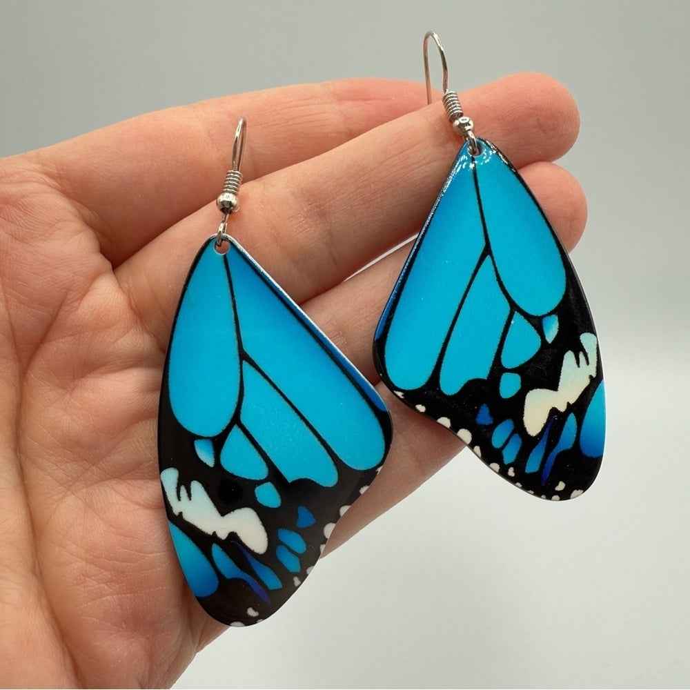 EarringsBlue Acrylic Fairy Butterfly Wing Dangle Earrings - Fairycore Style