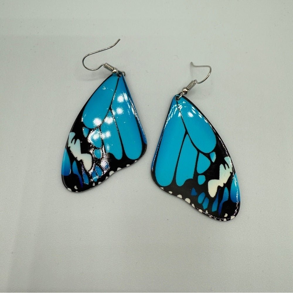 EarringsBlue Acrylic Fairy Butterfly Wing Dangle Earrings - Fairycore Style