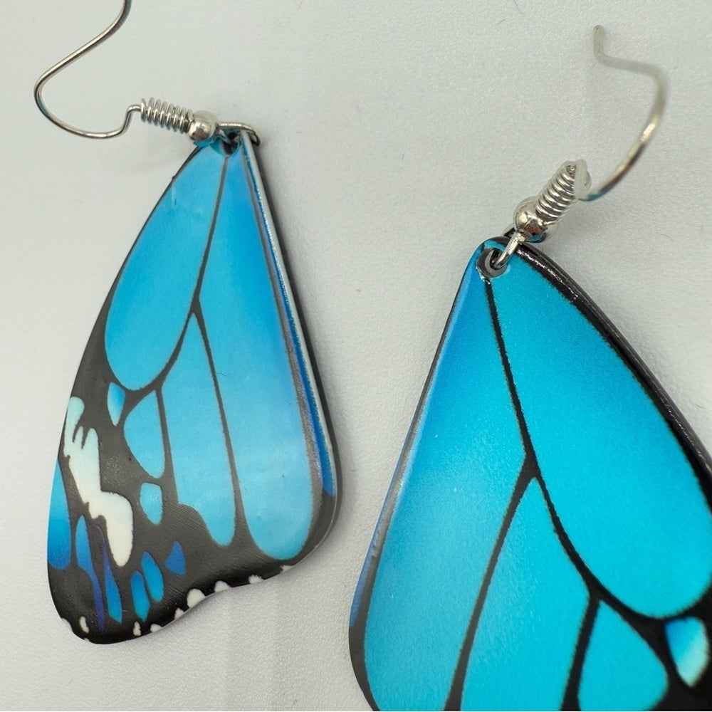 EarringsBlue Acrylic Fairy Butterfly Wing Dangle Earrings - Fairycore Style