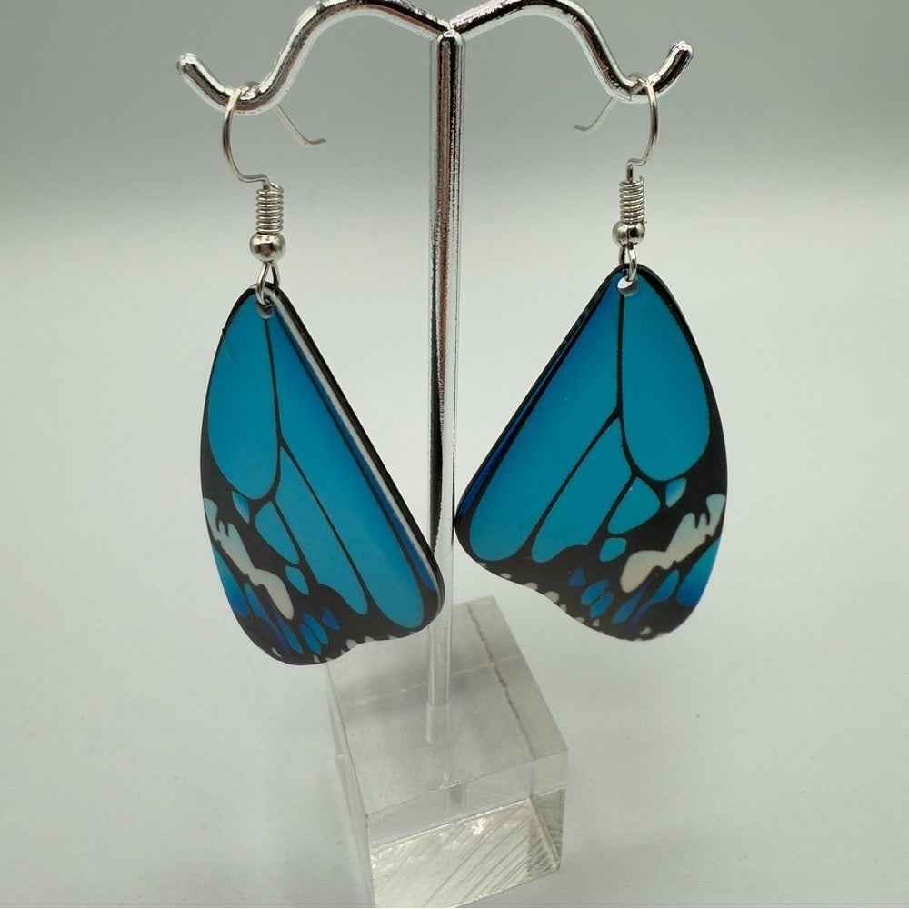 EarringsBlue Acrylic Fairy Butterfly Wing Dangle Earrings - Fairycore Style