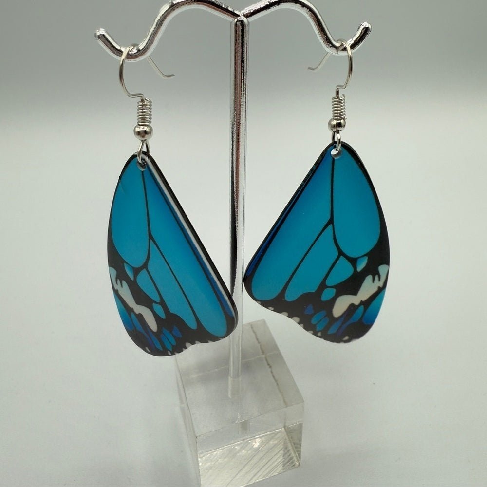 EarringsBlue Acrylic Fairy Butterfly Wing Dangle Earrings - Fairycore Style