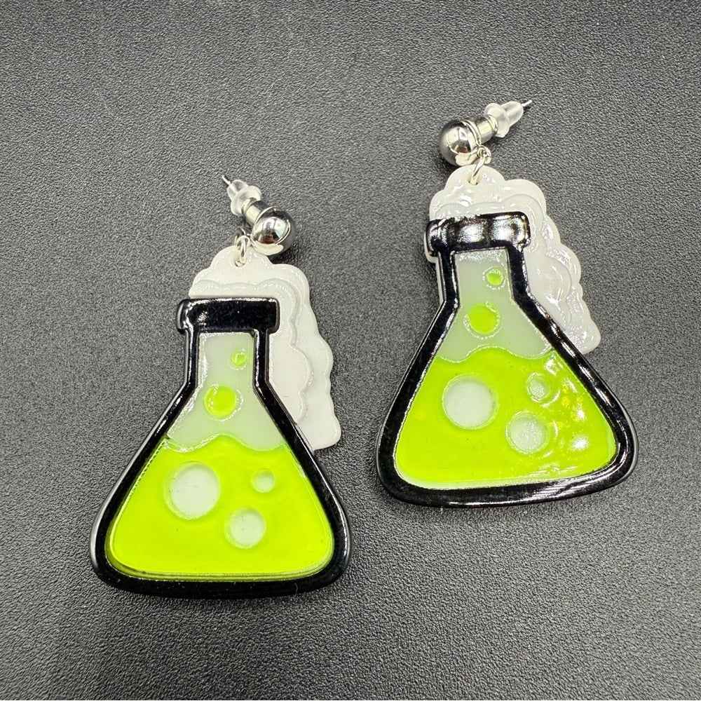 EarringsChemistry Science Earrings - STEM Lime Green Beaker Earrings