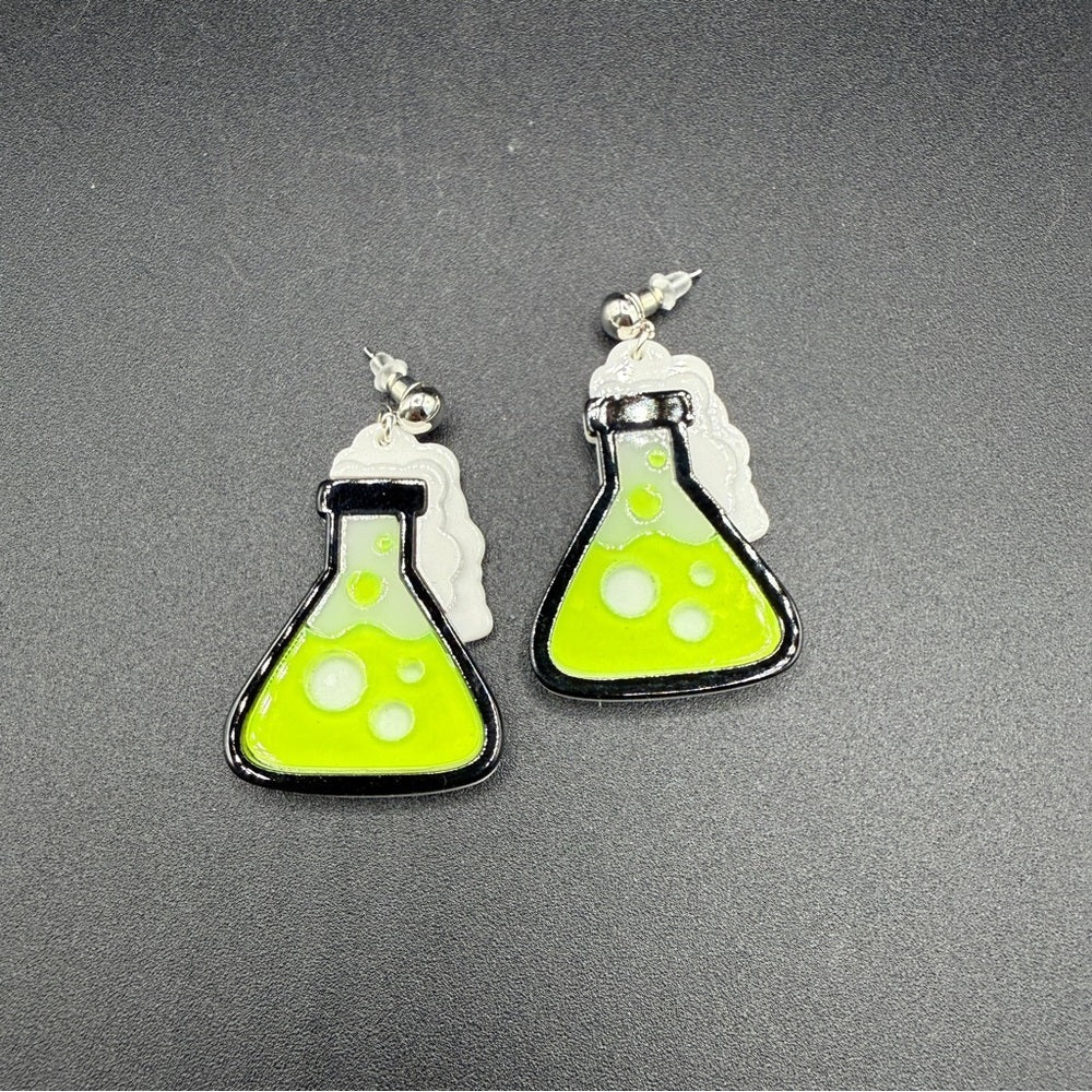EarringsChemistry Science Earrings - STEM Lime Green Beaker Earrings
