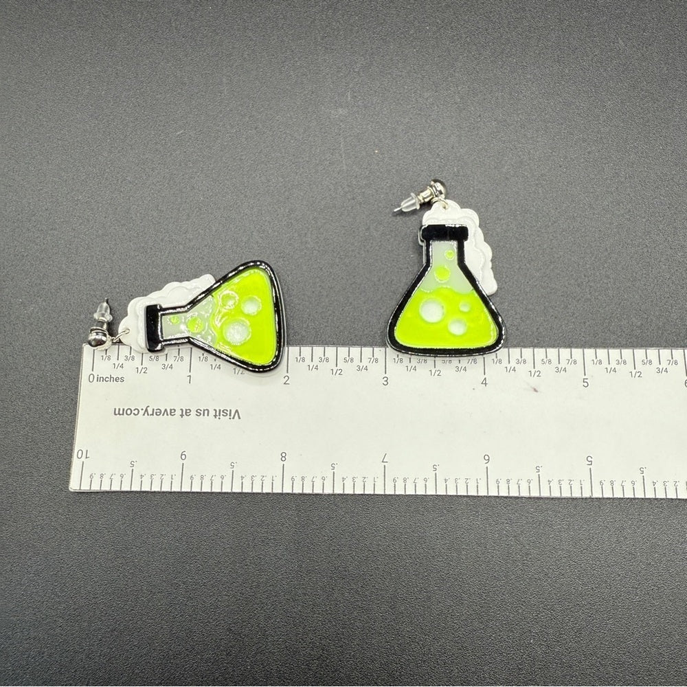 EarringsChemistry Science Earrings - STEM Lime Green Beaker Earrings