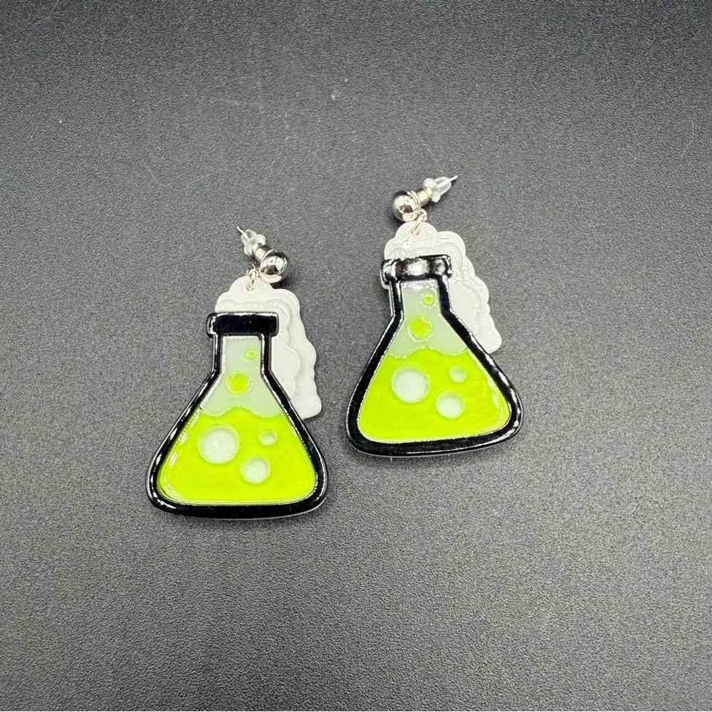 EarringsChemistry Science Earrings - STEM Lime Green Beaker Earrings