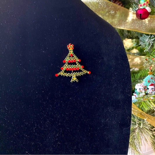 BroochesChristmas Tree Brooch Red and Green