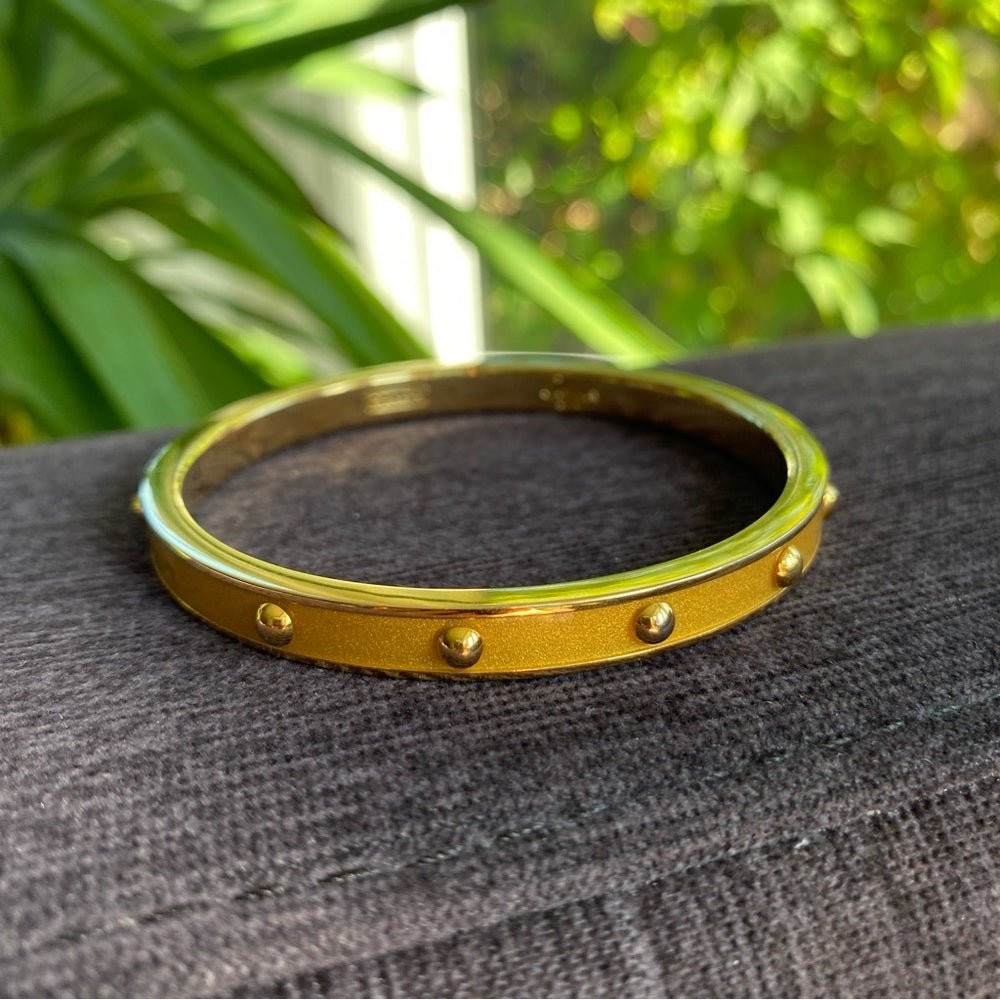 BraceletCoach 18K Gold Plated Studded Bangle Bracelet