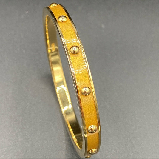 BraceletCoach 18K Gold Plated Studded Bangle Bracelet