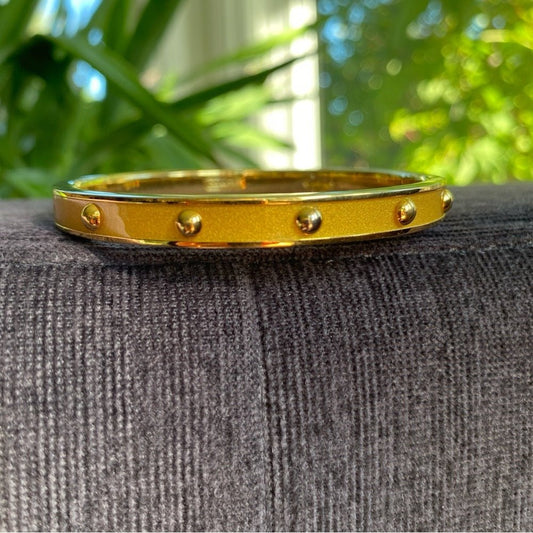BraceletCoach 18K Gold Plated Studded Bangle Bracelet