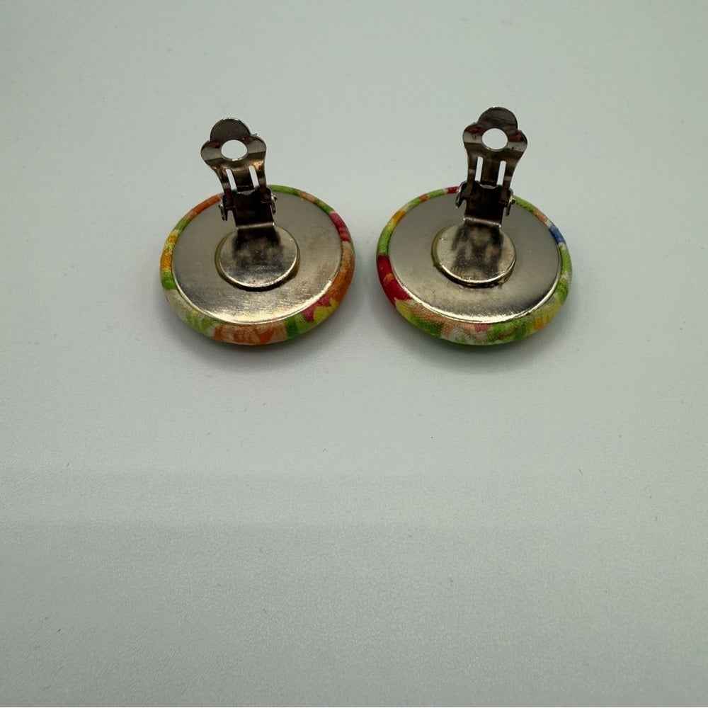 EarringsColorful Floral Button Clip-On Earrings