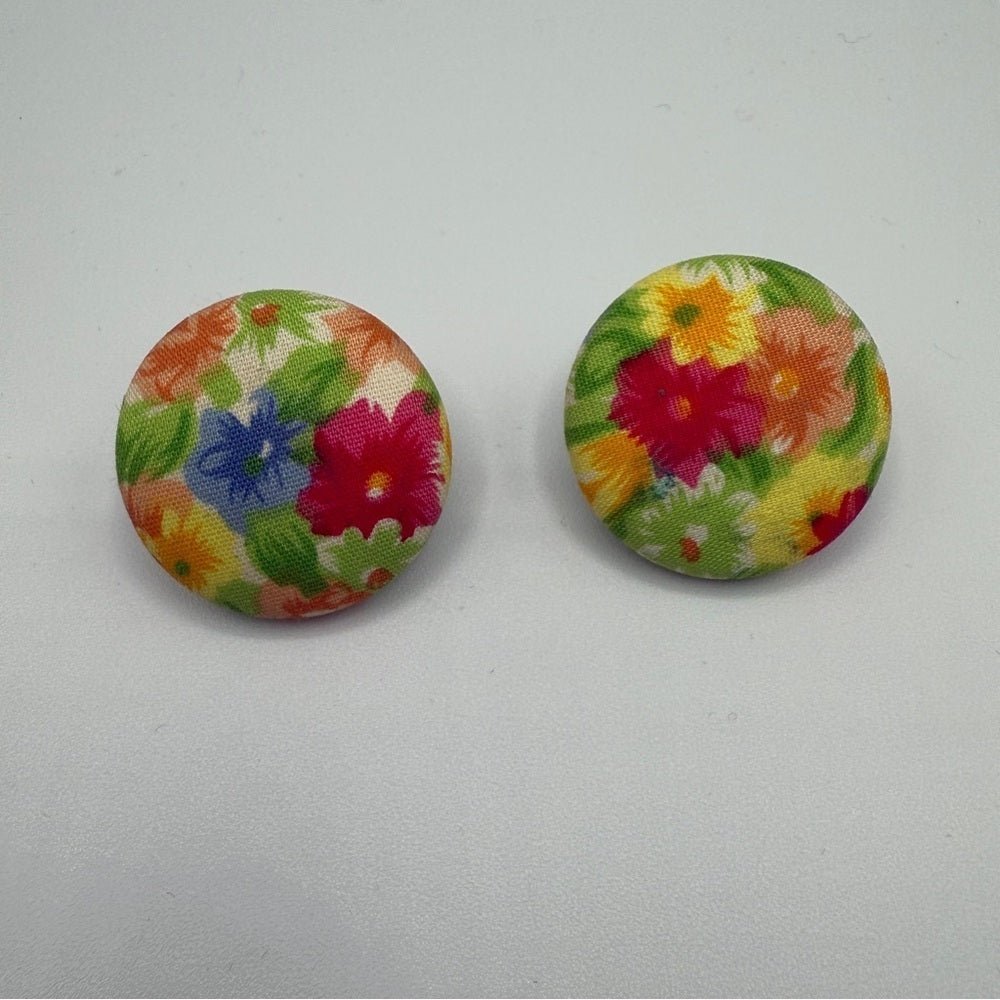 EarringsColorful Floral Button Clip-On Earrings