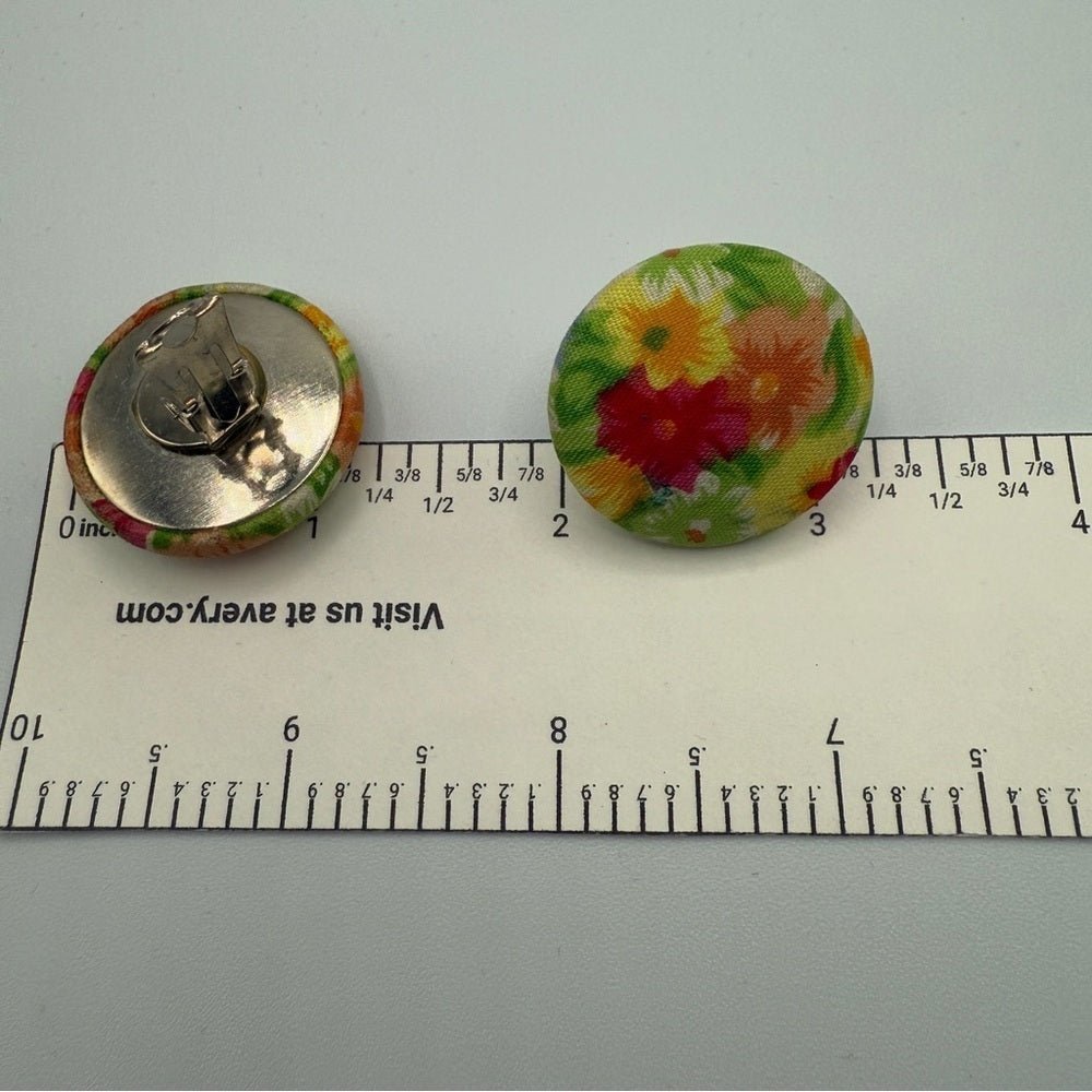 EarringsColorful Floral Button Clip-On Earrings