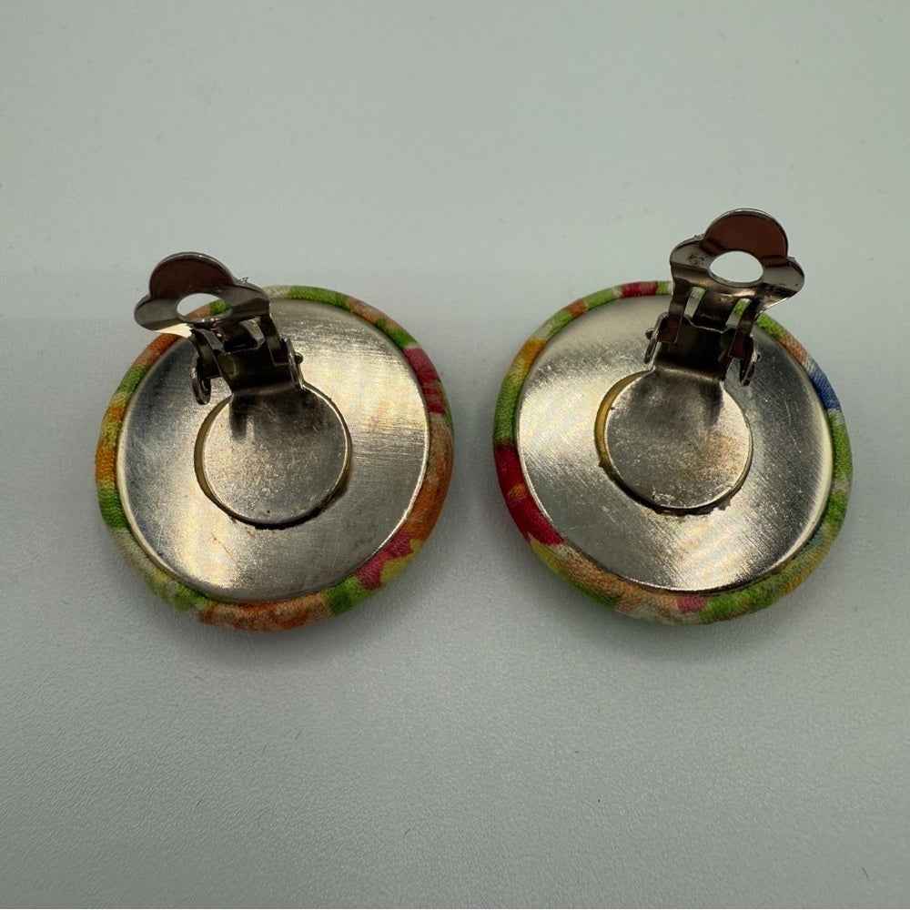 EarringsColorful Floral Button Clip-On Earrings