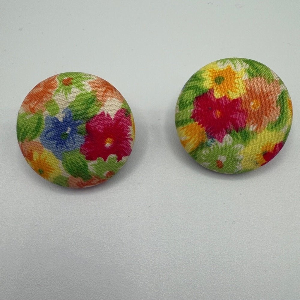 EarringsColorful Floral Button Clip-On Earrings